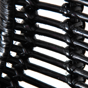 Tilden - Sedia in rattan con struttura in metallo, colore nero stile contemporaneo, dimensioni 57 x 62 x 97 cm.