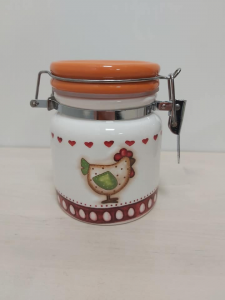 Barattolo ceramica con tappo ermetico e cucchiaino 