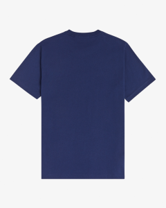 T-shirt blu royal mezza manica con logo scritta ricamato