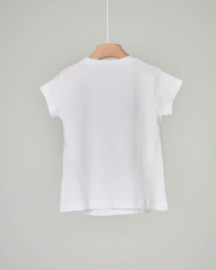 T-shirt bianca mezza manica con stampa cuore in fantasia floreale 3-7 anni