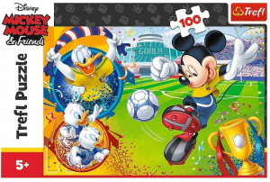 Trefl - Puzzle Mickey Mouse Gioca a Calcio 100 Pezzi