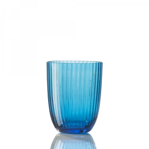 Water Glass Idra Striped Aquamarine