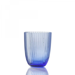 Water Glass Idra Striped Light Blue