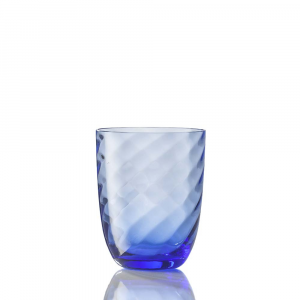 Water Glass Optic Twisted Light Blue