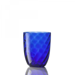 Water Glass Optic Twisted Blue