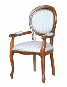 Estupenda silla de madera con reposabrazos y acolchada 56 x 98 x 48