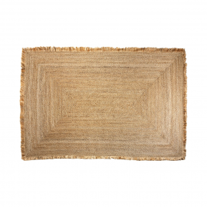 Kisai - Tappeto in fibra di canapa, color sabbia stile coloniale, dimensioni 300 x 200 x 0,5 cm.