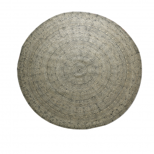Kirana - Tappeto rotondo in fibra di juta, colore naturale stile contemporaneo, dimensioni 256 x 256 x 0,5 cm.