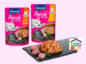  Vitakraft Poesie SAUCE bustina 6 per gatti adulti e 2 specialità “junior”,2 varietà di bocconcini in gelatina 0,85g