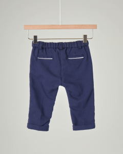 Pantalone chino blu con elastico in vita sul retro 4-12 mesi