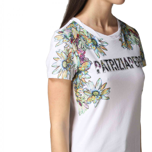 T shirt stampa fiori bianca - PATRIZIA PEPE