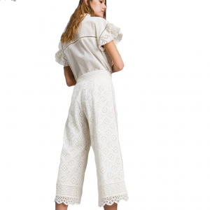 Pantaloni cropped cotone bianchi - TWIN SET