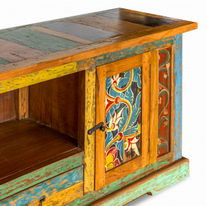 Credenza balinese dipinta a mano in legno di teak #1172ID1450