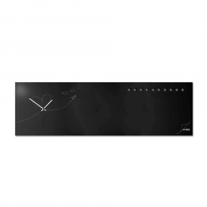 Orologio da muro organizer orizzontale Paperplan nero 100x30cm