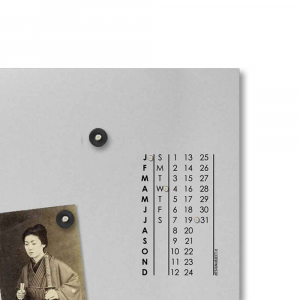 Orologio da muro con calendario e organizer S-enso bianco 30x100 cm
