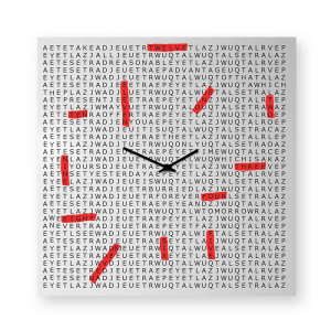 Orologio da muro Crosswords laccato bianco