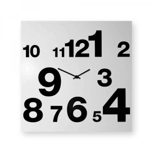 Wall clock Numbers Line white 50x50cm Made in Italy