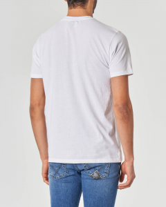 T-shirt bianca mezza manica con stampa grafica logo sul petto