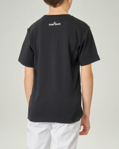 T-shirt nera mezza manica con maxi logo 8 anni