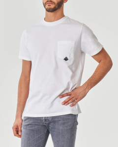 T-shirt bianca mezza manica con taschino