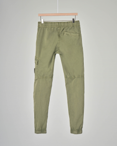 Pantalone verde militare tasconato con elastico in vita 8-anni