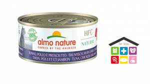 Almo Nature Gatto | Linea Cuisine HFC | Tonno, Pollo e Prosciutto - 70gr