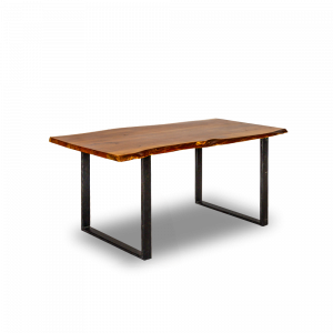 Tavolo in legno di acacia indiana sagoma tronco con gambe in ferro #1263IN1250