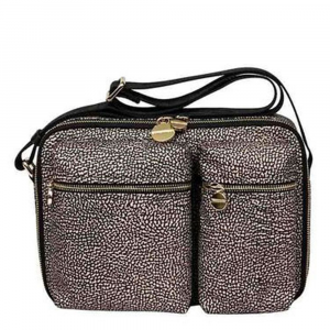 BORSA A TRACOLLA BORBONESE CRUISE IN JET OP 923981I15 X11 OP NATURALE/NERO