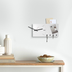 Orologio Portachiavi organizer Clock&More grigio chiaro 40x20cm con 3 magneti
