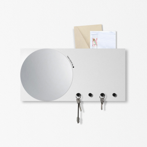 Specchio Portachiavi organizer Mirror&More grigio chiaro 40x20cm con magneti