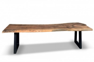 Borneo 400 - Tavolo grandi dimensioni in legno di mango, colore naturale in stile rustico, dimensione: cm 400 x 120 x 76h