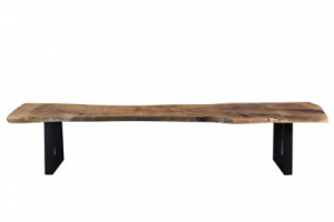 Borneo 300 - Tavolo grandi dimensioni in legno di mango, colore naturale in stile rustico, dimensioni: cm 90 x 300 x 78 h 