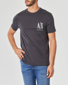 T-shirt mezza manica grigio antracite con logo AX applicato sul petto