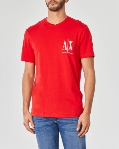 T-shirt mezza manica rossa con logo AX applicato sul petto