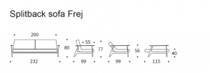 Splitback frej divano-letto