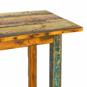 Tavolo bar in legno di teak recuperato dalle vecchie imbarcazioni