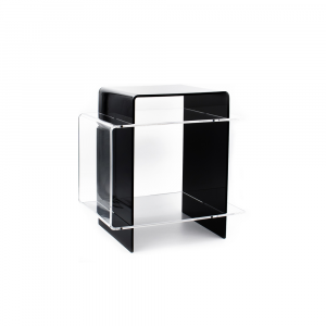 Multipurpose Coffee Table in Black and Transparent Acrylic 