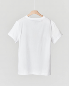 T-shirt bianca mezza manica con logo Trifoglio rosa 9-14 anni
