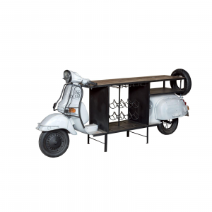 Vespa lambretta - Consolle Bar portabottiglie riproduzione vecchio scooter in stile industrial vintage, dimensione: cm 240 x 72 x 114 h