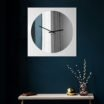 Orologio da parete Narciso specchio tondo a muro grigio chiaro 50x50