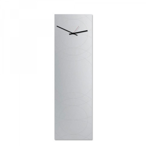 Orologio da parete Narciso specchio verticale a muro grigio chiaro 30x100