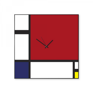 Orologio da parete collezione arte Mondrian 50x50 made in Italy