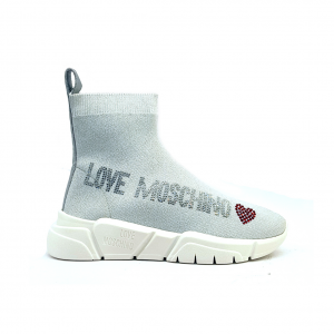 Sneaker a calzino bianca Love Moschino