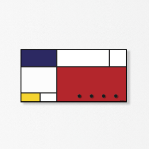 Wand Briefhalter Organizer Mondrian 40x20 cm mit 3 Magneten