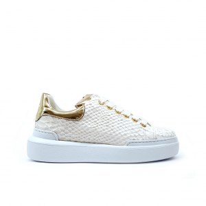 Sneaker bianca/oro Stau