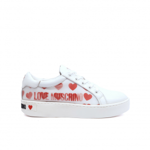 Sneaker bianca/olografica Love Moschino