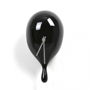 Wall clock Sgoggia matt black resin with drop