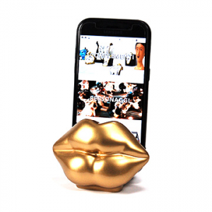 Porta telefono cellulare Mae-West resina oro lucida 100% fatto a mano in Italia