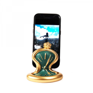 Porta telefono cellulare Orologio da tavolo resina oro verde opaca Made in Italy