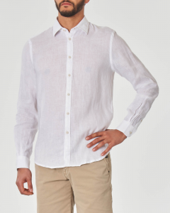 Camicia bianca in puro lino con colletto francese